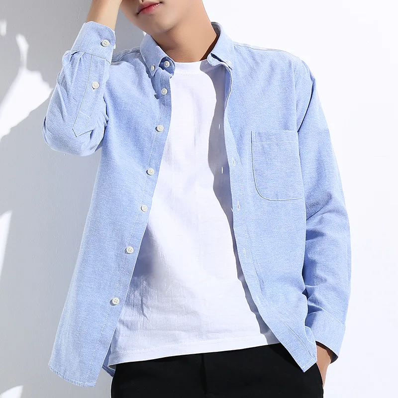 

All Cotton Oxford Mens Shirts High Quality Striped Business Casual Soft Dress Social Shirts Regular Fit Male Shirt Big Size 5XL
