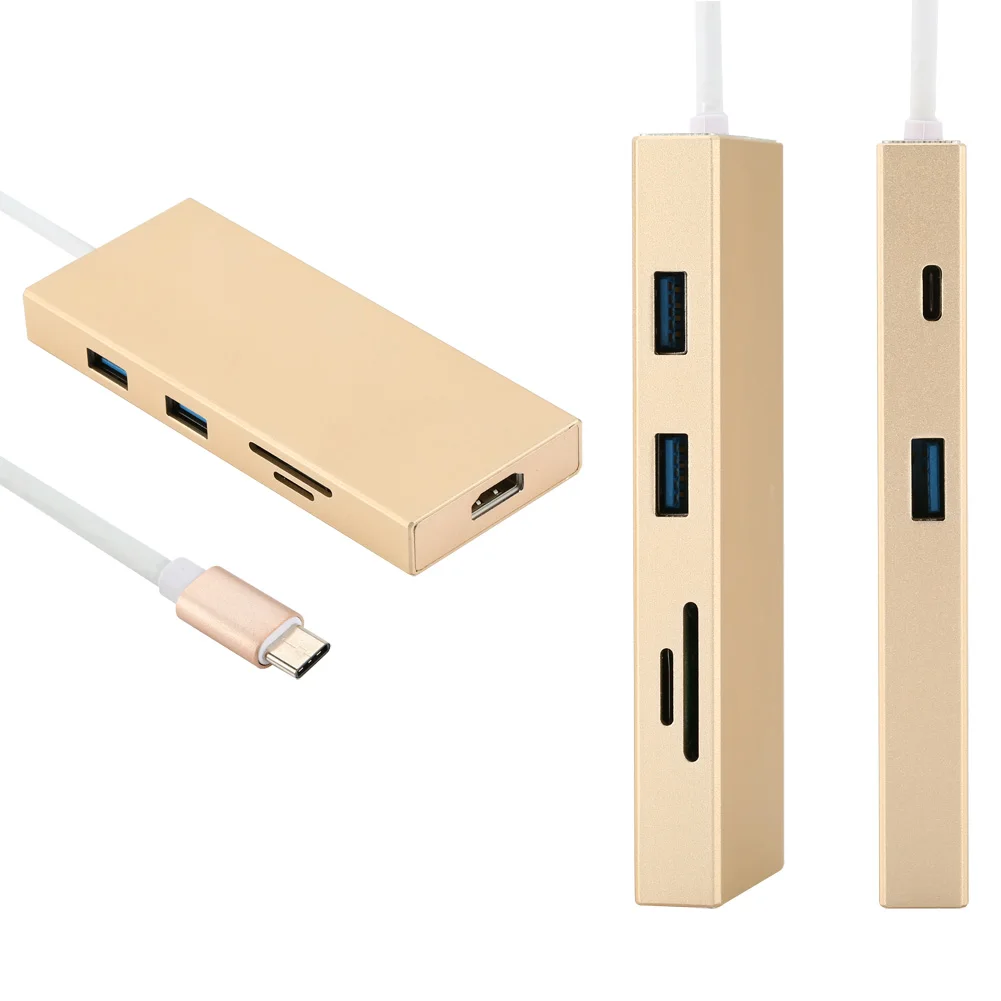Многофункциональный 4K Ultra HD видео выход 3 порта USB 0 концентратор Type-C к HDMI TF SD
