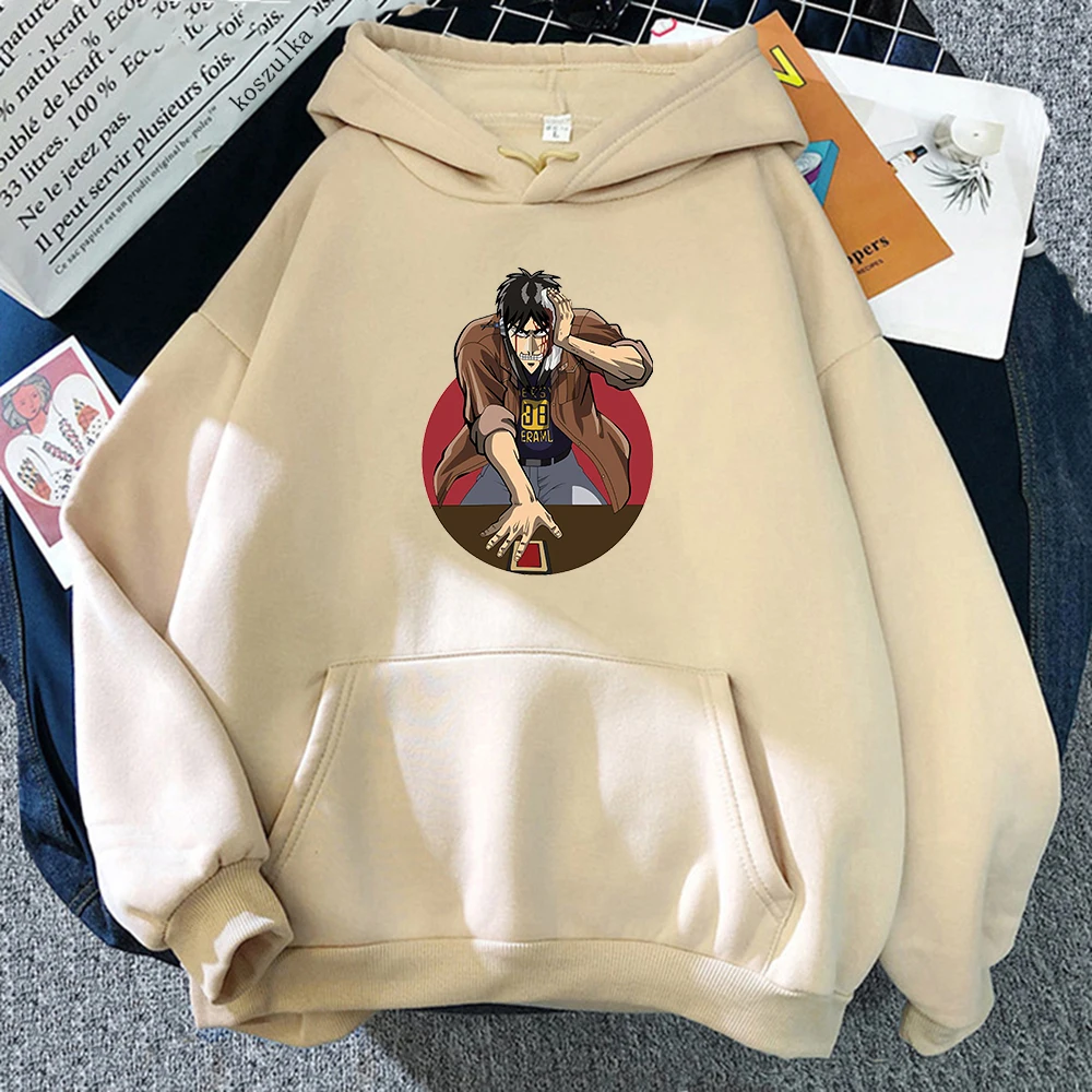 

Anime Kaiji -Ultimate Survivor Hoodies Loose Fleece Hoodie Cartoon Funny Kaiji Itou Pullovers Sweatshirt for Teens Men Clothing