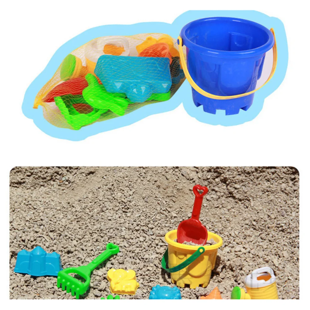 

4pcs Children Beach Sandbox Toys Castle Bucket Sand Educational Beach Game Toys (Random Color)