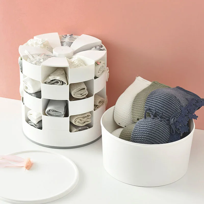 

Вращающийся органайзер для нижнего белья, емкость для хранения, настольный органайзер для ювелирных изделий, коробка для хранения, органай...