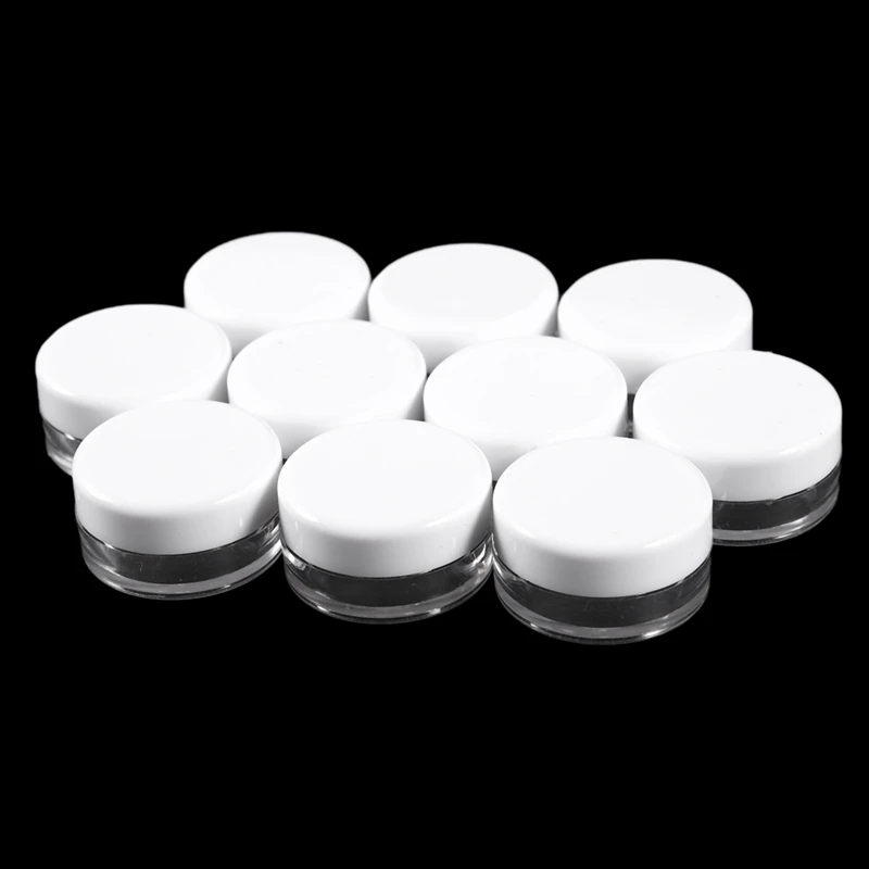 10PCS Cosmetic Empty Jar Pot Eyeshadow Makeup Face Cream Lip Balm Container White | Красота и здоровье
