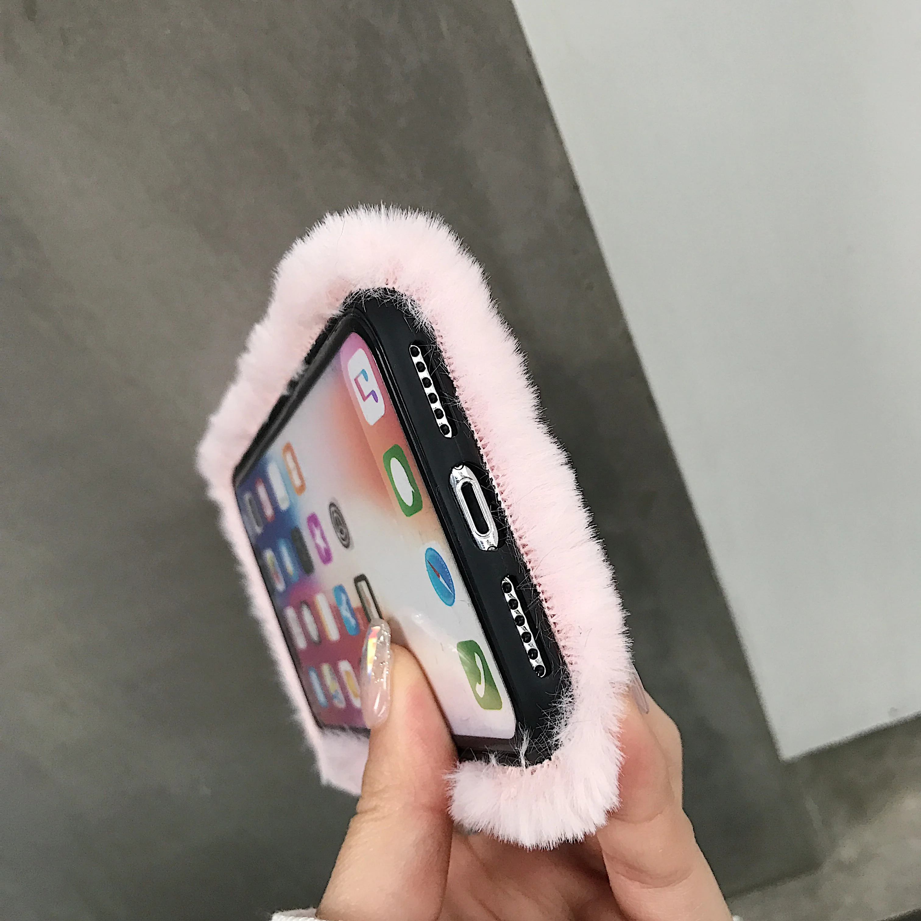Для iPhone 11 чехол для телефона плюшевый 7 8 11Pro MAX простой однотонный грелка рук Все
