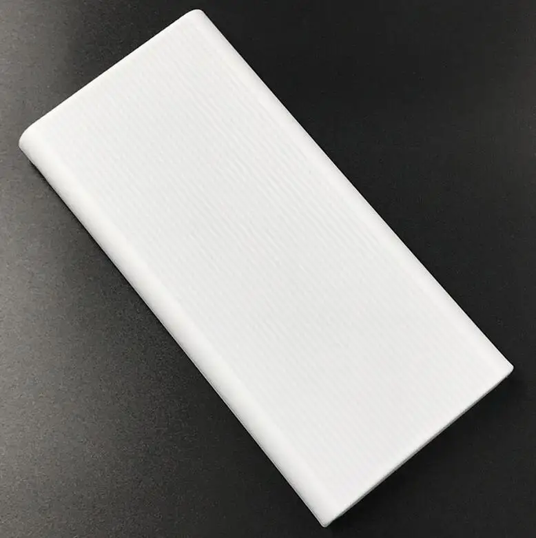 White Силиконовый защитный чехол, чехол для нового Xiao mi power Bank 2, 10000 мА/ч, два порта usb power bank - Цвет: White