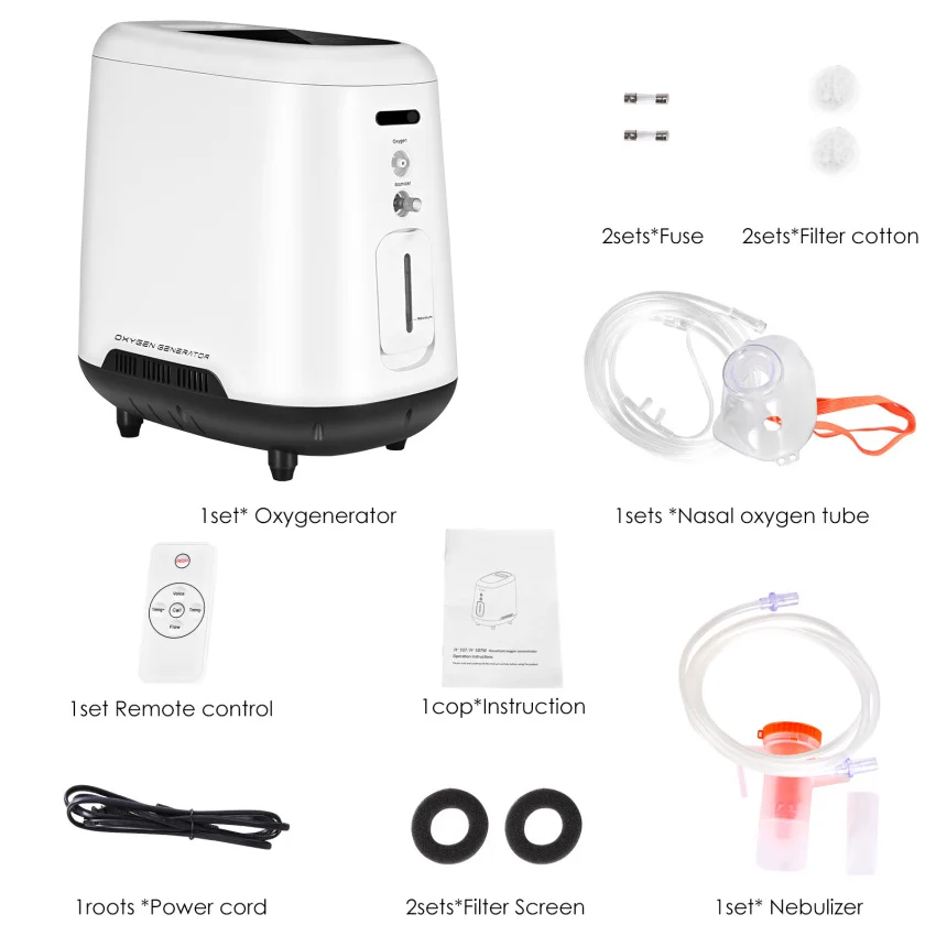 

TTLIFE 1-7L Portable Oxygenerator Air Purifier Adjustable Oxygen Making Machine AC220/110V Oxygen Concentrator Without Battery