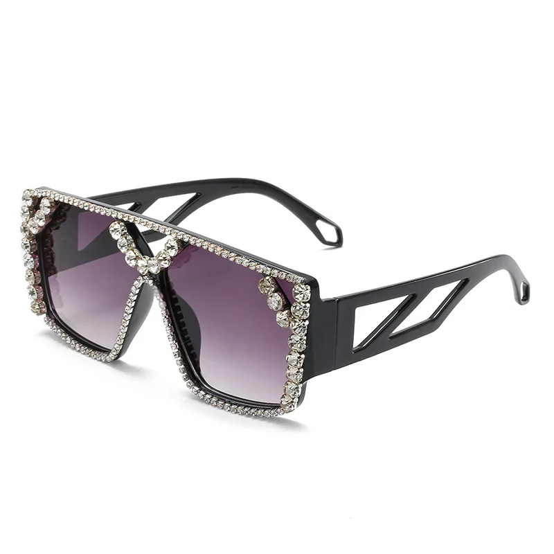 

Brand Design Handmade Rhinestone Square Sunglasses Fashion Glasses Women Flower with Pearl Round Vintage Sunglasses Beach Party