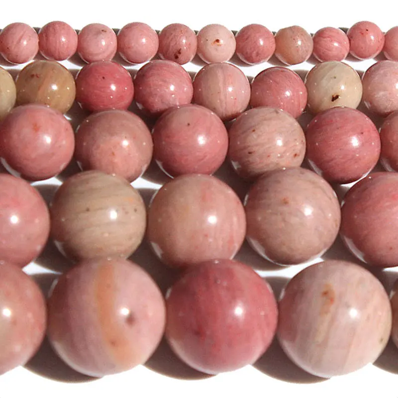 Rhodonite Stone Лучшие натуральные Агаты аметистами тигровый глаз бусины из Лабрадорита каменные бусины для самостоятельного изготовления ювелирных изделий браслет Цепочки и ожерелья 4/6/8/10 мм - Цвет: Rhodonite Stone