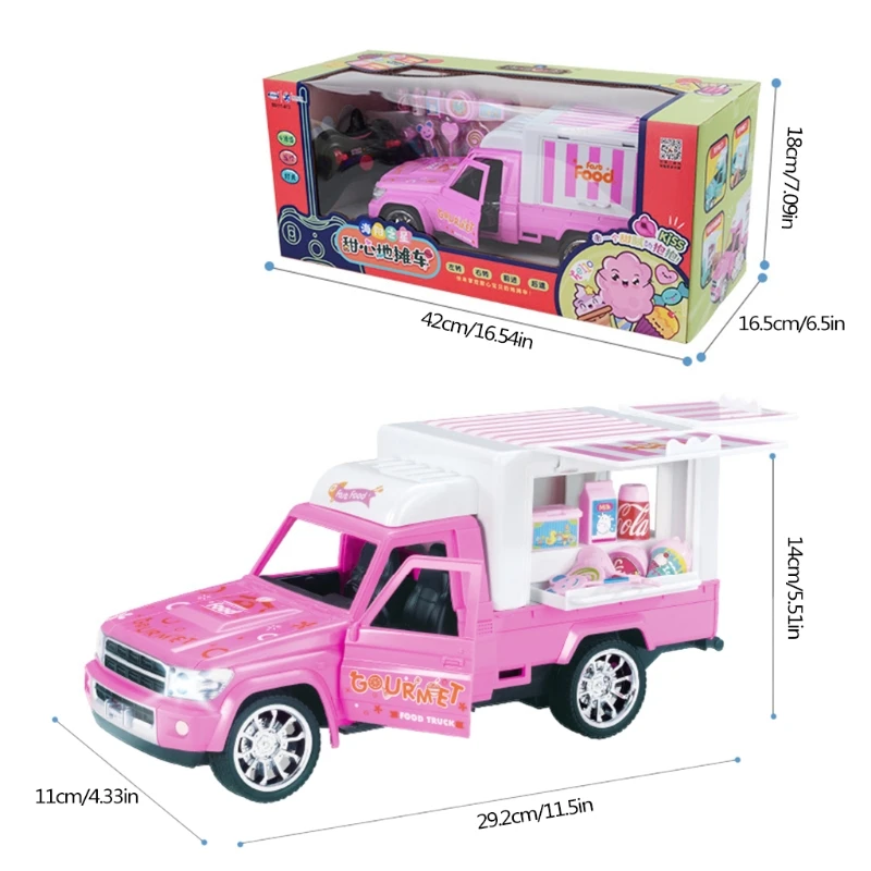 

P15C Electric Light Music Remote Control Dessert Car Four Road Spread Car Children