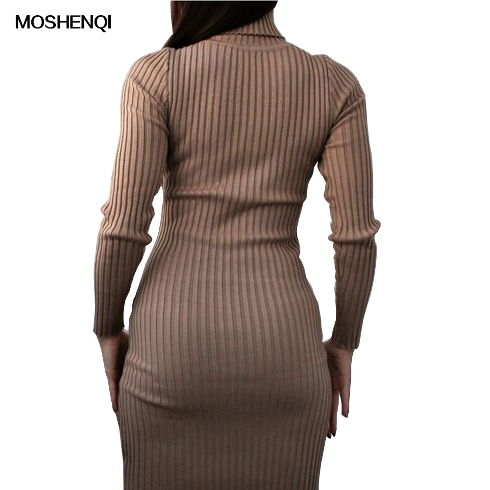 MOSHENQI Трикотажные сексуальные платья женские осенние облегающие зимние Красные
