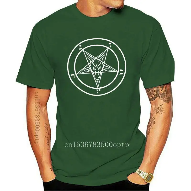 

PENTAGRAM GOTHIC OCCULT SATAN 666 DEVIL WORSHIP GOTH EMO METAL MENS T-SHIRT TEE Men Funny Harajuku T shirts