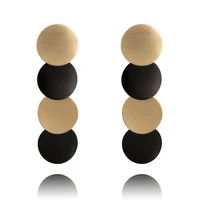 european and american fashion and creative new long round spray paint matte gold retro large earrings