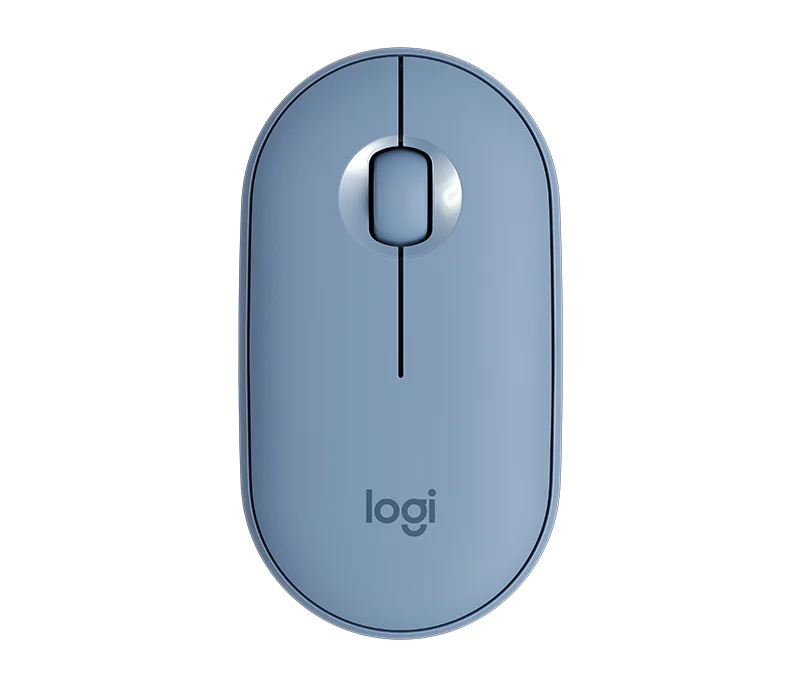Беспроводная Бесшумная мышь logitech PEBBLE с Bluetooth, тонкая и портативный светильник, Современная мышь с 1000 dpi 100g, Высокоточная оптическая мышь - Цвет: Blue