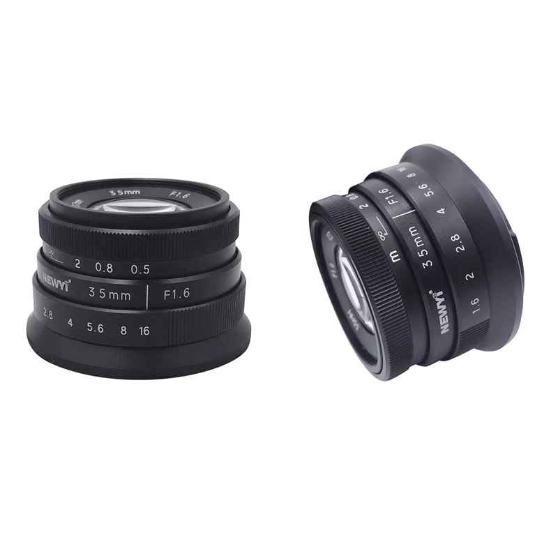 Объектив NEWYI 35 мм F/1 6 ручной фокус MF Prime для Canon EOS M M2 M3 M5 M6 M10 M100 черный и Sony|Крышки