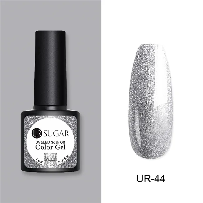 UR-44 Ur Sugar 7,5 мл голографический гель для ногтей с блестками лак темно-коричневого цвета блестки длинный LastingSoak off УФ светодиодный Гель-лак для ногтей - Цвет: UR-44