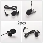 Активный зажим для микрофона, 2 шт., 3,5 мм, с внешним микрофоном Mini USB, аудиоадаптер, кабель для спортивной камеры Go Pro Hero 3 3 + 4, ПК, ноутбука