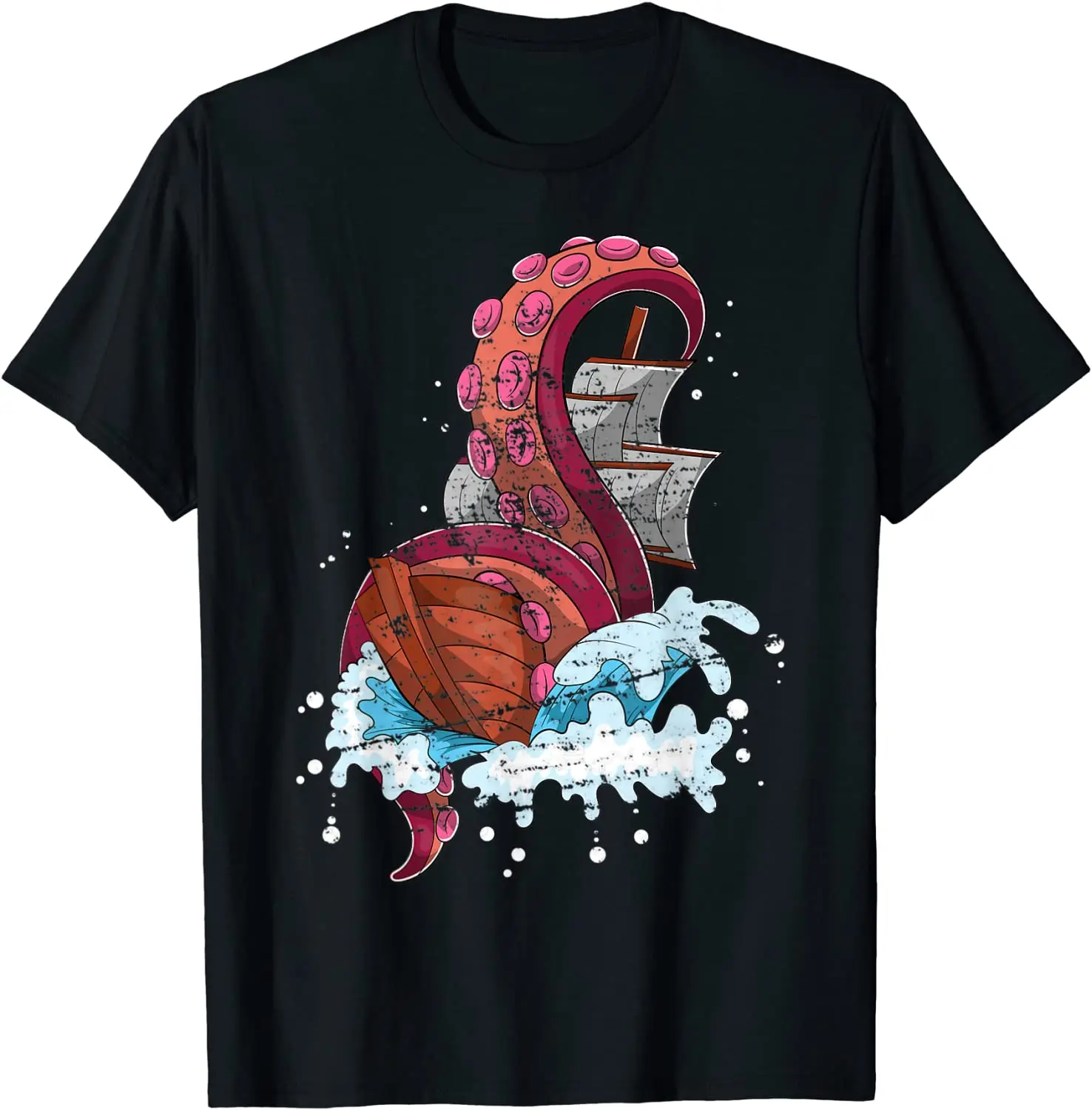 Футболка с логотипом Осьминог для мужчин и женщин Модная приталенная летняя