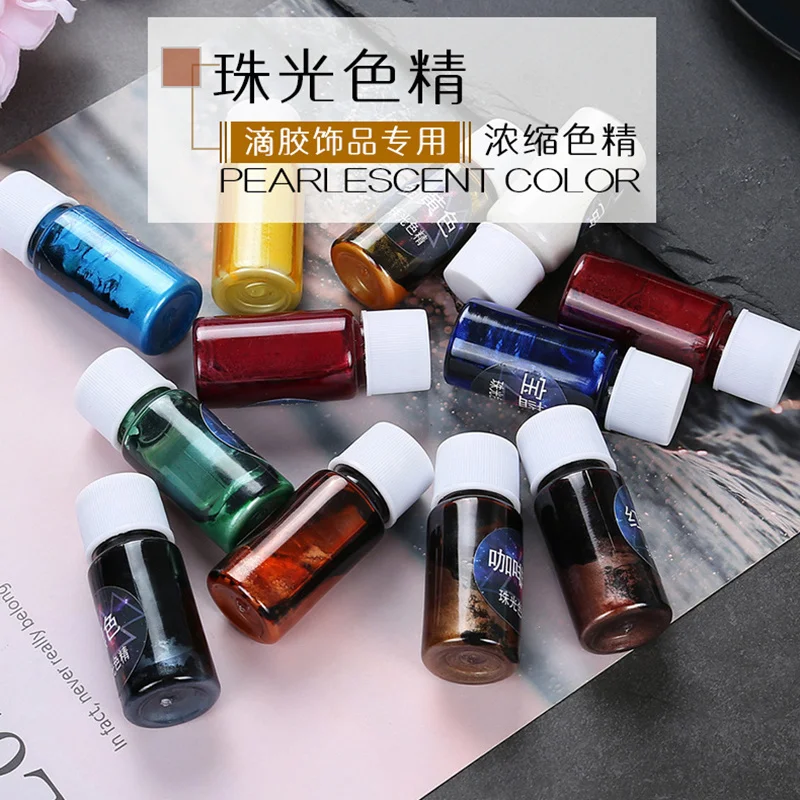 10 мл 12 цветов жидкая жемчужная Смола пигментная краска эпоксидная УФ Сделай Сам