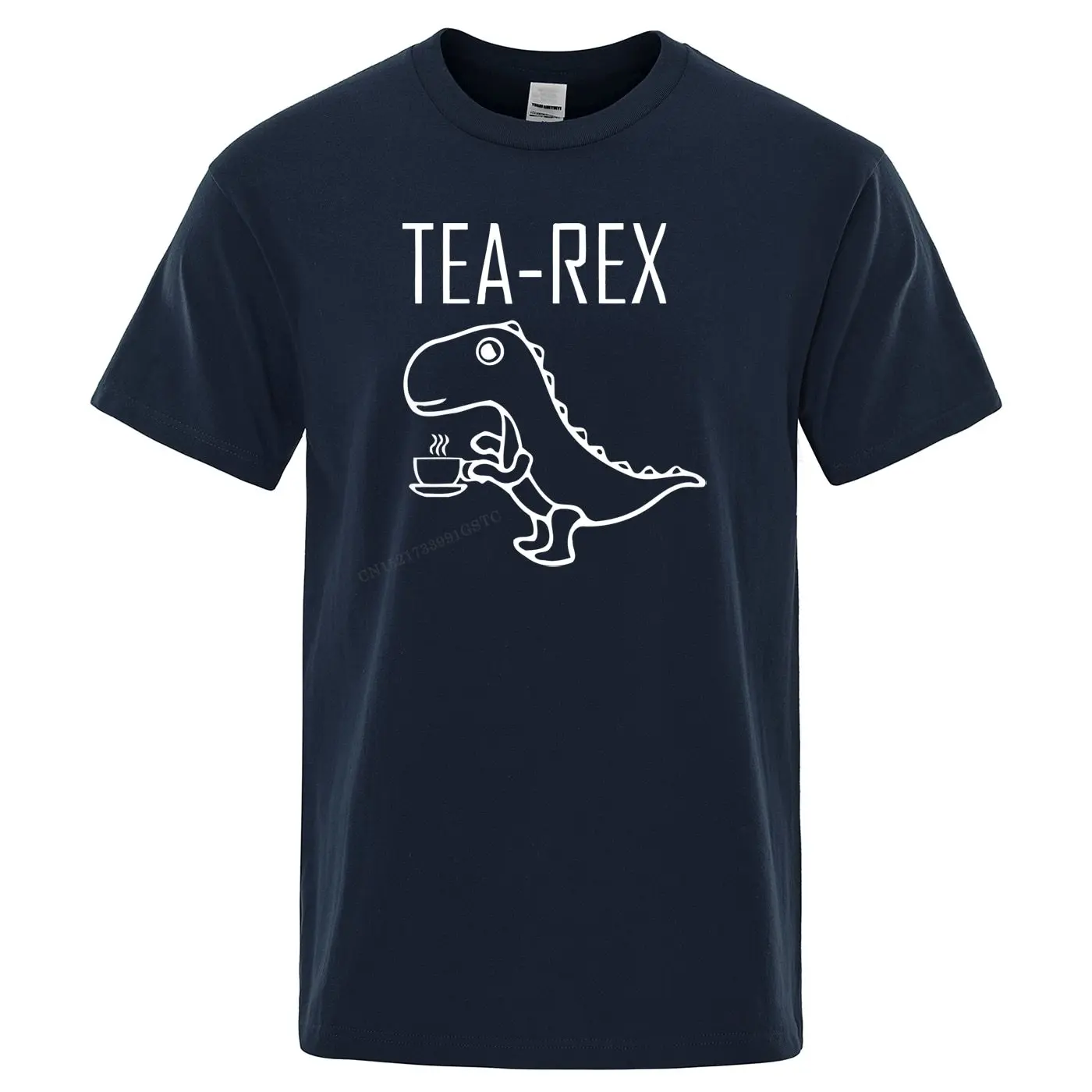 Erkek t-shirt çay Rex komik dinozor içecek kahve üst T shirt moda rahat tişörtleri yüksek kaliteli Streetwear üstleri erkek T shirt