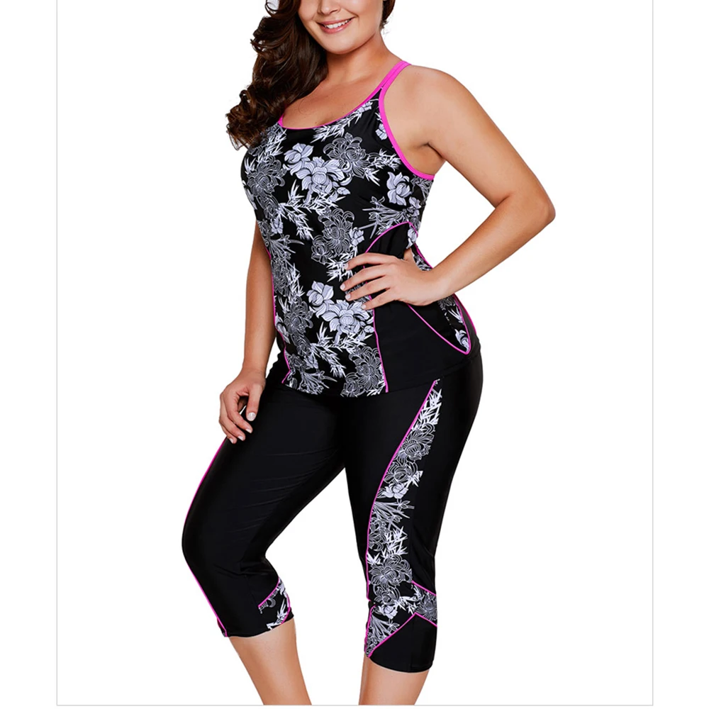 2018 летний женский купальник большого размера из двух частей большой размер