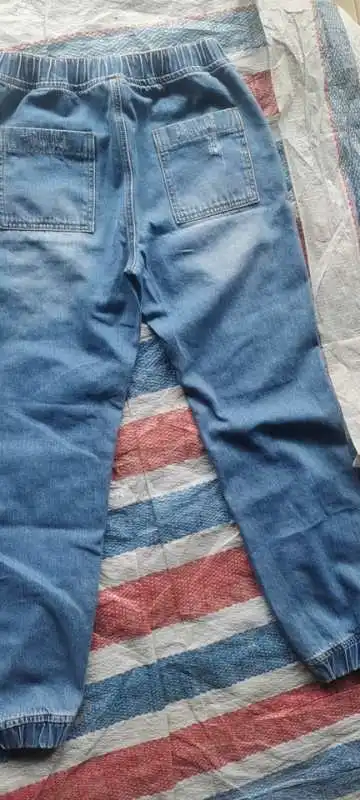 

2021 hot models elastic waist high waist slimming loose jeans women Europe and America