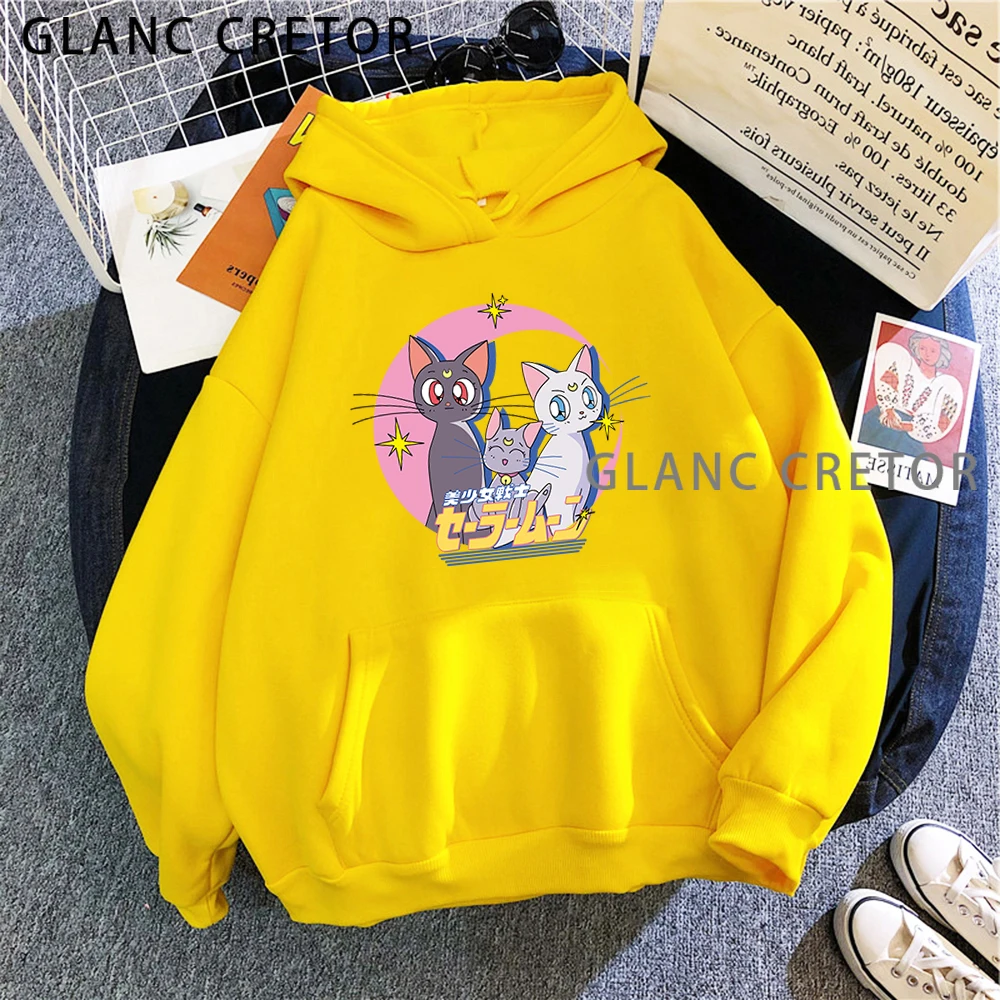 

Sailor Moon Hoodie Women Ullzang Funny Cartoon Pullover Cute Japanese Anime Hoodie 90s Graphic Top Pullover Female