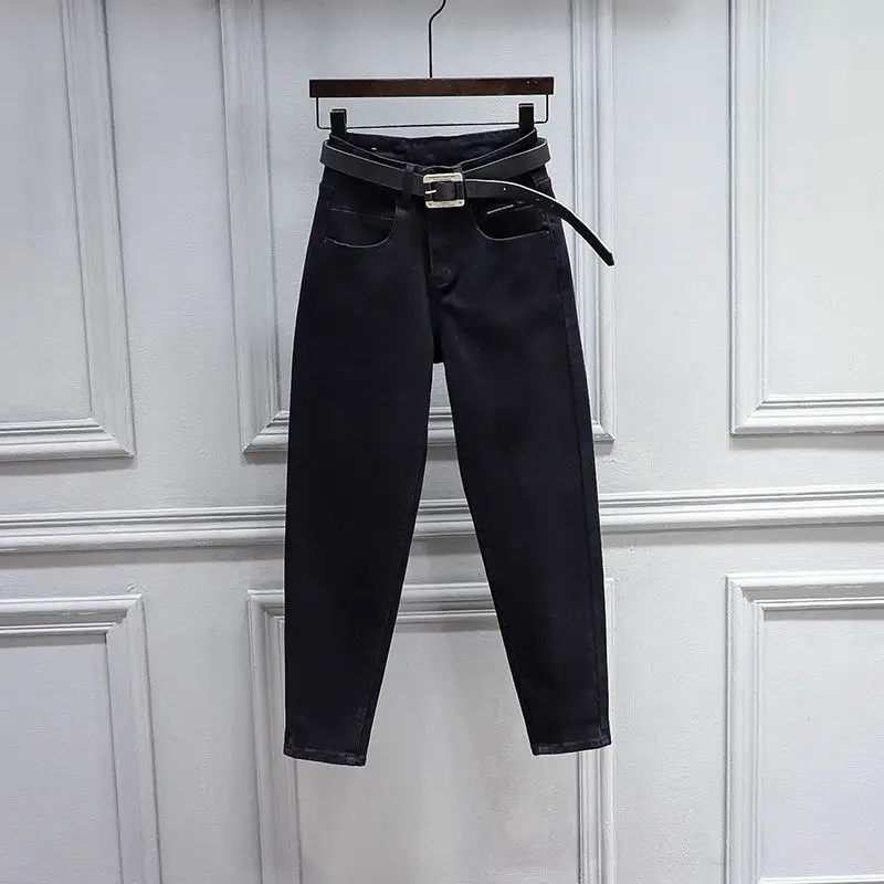 

High Waist Denim Harem Pants Women Casual Trousers Women's Tide 2021 Spring New Loose Slim Pants Women Ropa Mujer