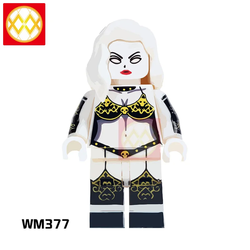 WM377ladydeath Фильм ужасов WM6075 ужас Хэллоуин Фредди Майерс Джек Скеллингтон зомби Эрика дравена Билла Джейсона строительные блоки игрушки для детей - Цвет: WM377ladydeath