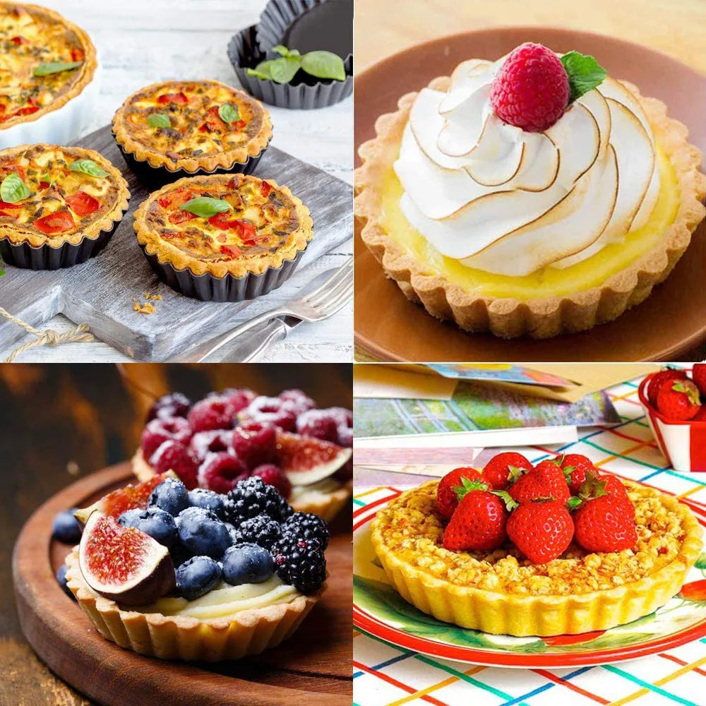 1/2/3PCS 10CM Mini Baking Pan Removable Bottom Tart Pans Nonstick Round Tartlet Mold Quiche Pie Mould Pastry Bakery Accessories | Дом и сад