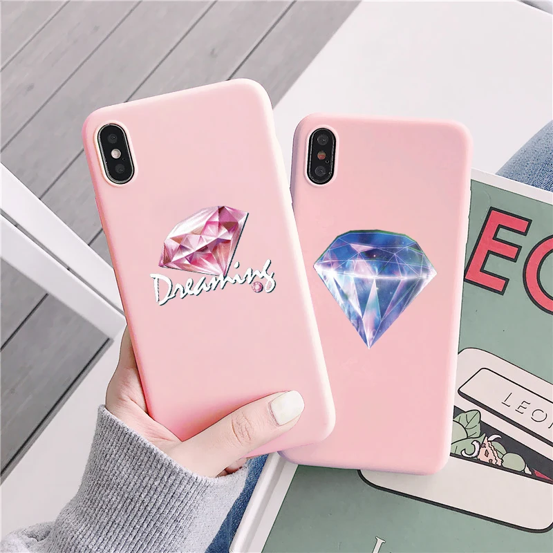 Розовый Алмазный телефонный чехол для iPhone 7 8 Plus SE2020 iphone 11 12 13 Pro Max X XR XS MAX