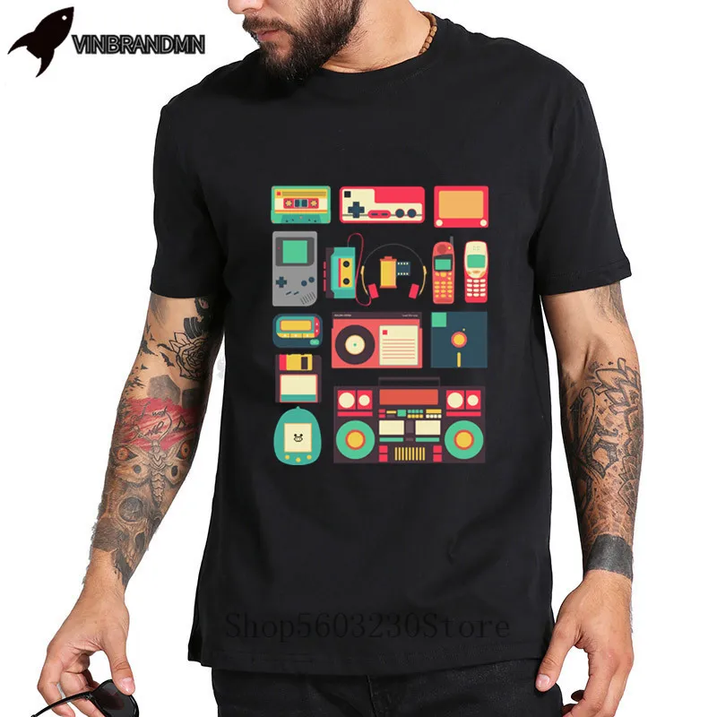 Мужская футболка в стиле ретро с коротким рукавом | одежда
