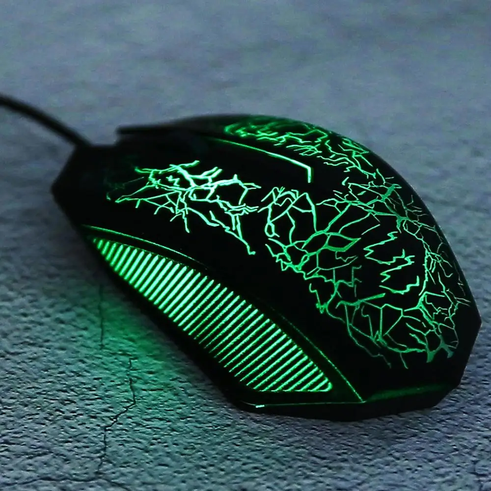 Профессиональная Проводная игровая мышь оптическая USB 2400DPI светодиодный RGB