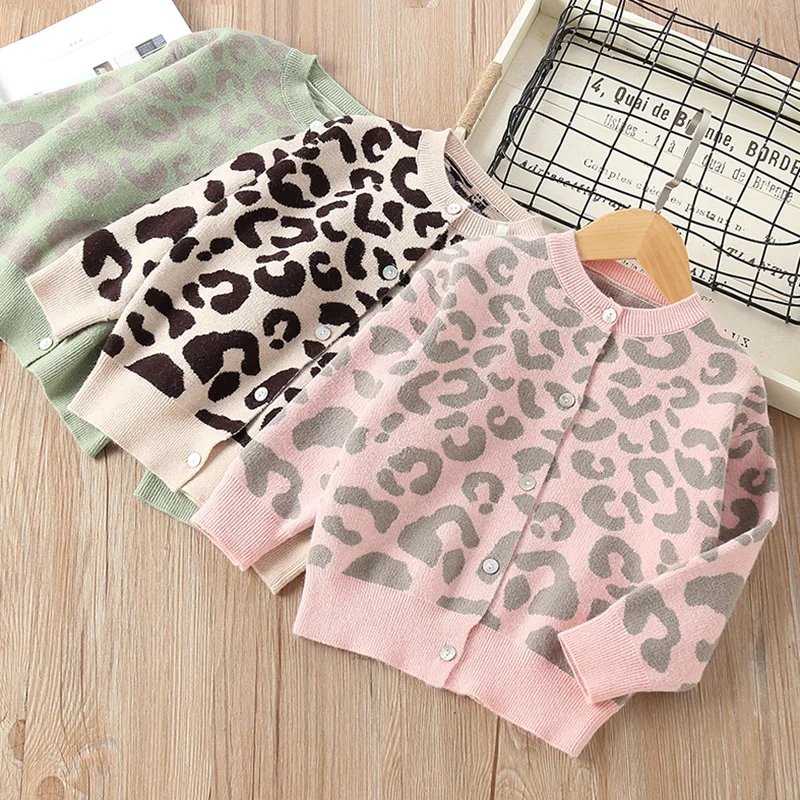 Baby Girls Outerwear Coat for Girl Fashion Leopard Cardigan Clothing Sweater Outwear Children Kids Autumn Winter Coats 2-8 years |