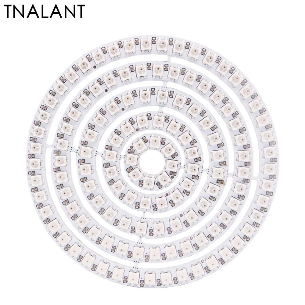 WS2812B Pixel Individually Addressable Ring 8/16/24/35/45Leds 5050 RGB Led Diode Ring Color IC Built-in LED DC5V ws2812b led strip 8 16 24 35 45leds pixel ring individually addressable ws2812 ic led modules rgb full color circle dc5v