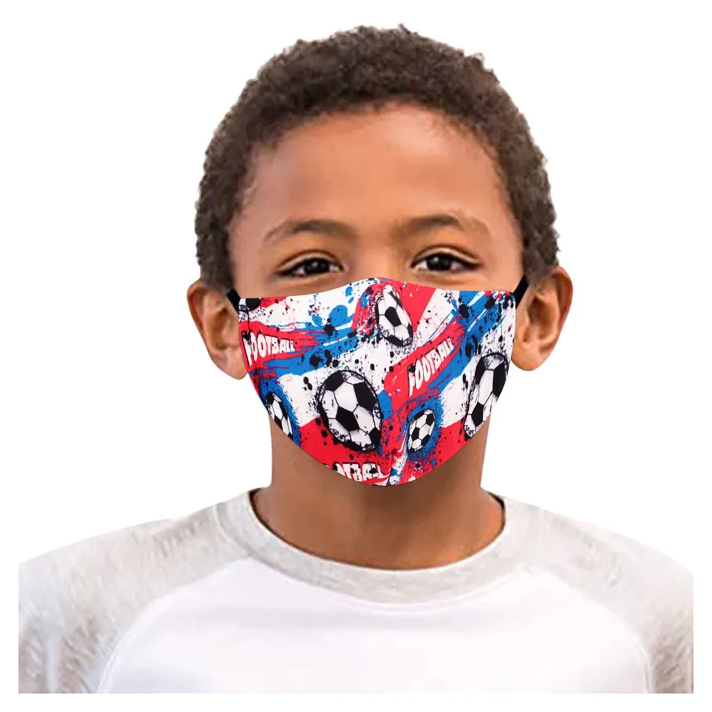 

2020 Детская Футбольная Футболка с принтом для девочек моющаяся многоразовая теплая ветрозащитная Защитная пленка для лица cubrebocas F