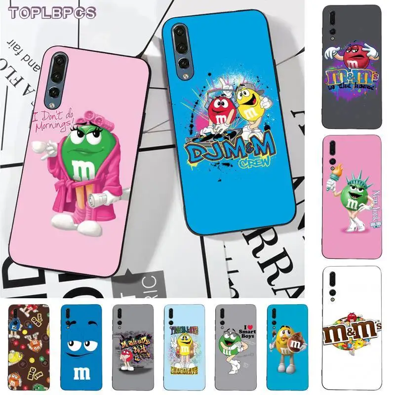 

TOPLBPCS Cute M &M'S Chocolate Candy Customer Phone Case for huawei P8 P9 p10 p20 P30 P40 pro lite psmart 2019