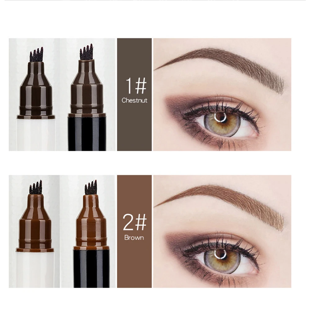 Микро подводка для бровей маркер карандаш двойная головка жидкая глаз тонкая