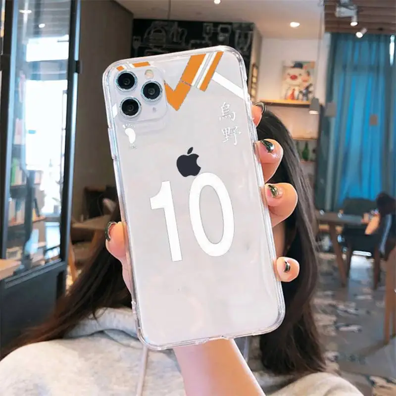

Haikyuu!! Unifom number logo Phone Case Transparent for iPhone 6 7 8 11 12 s mini pro X XS XR MAX Plus cover shell