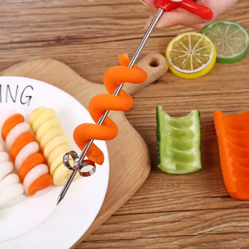 

Manual Spiral Screw Slicer Potato Carrot Cucumber Vegetables Spiral Cutter Knife Carving Tools Vegetable Spiralizer Kitchen Tool