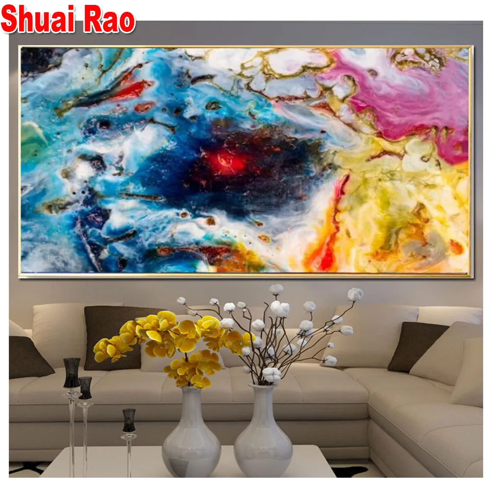 

3D picture of rhinestones mosaic full embroidery paint with diamonds painting sale abstract color cloud painting cross stitch