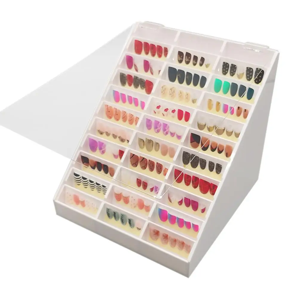 

Acrylic Nail Art Display Box Fake Nail Tips Storage Holder Dustproof Nail Art Accessories Manicure Container Large Capality