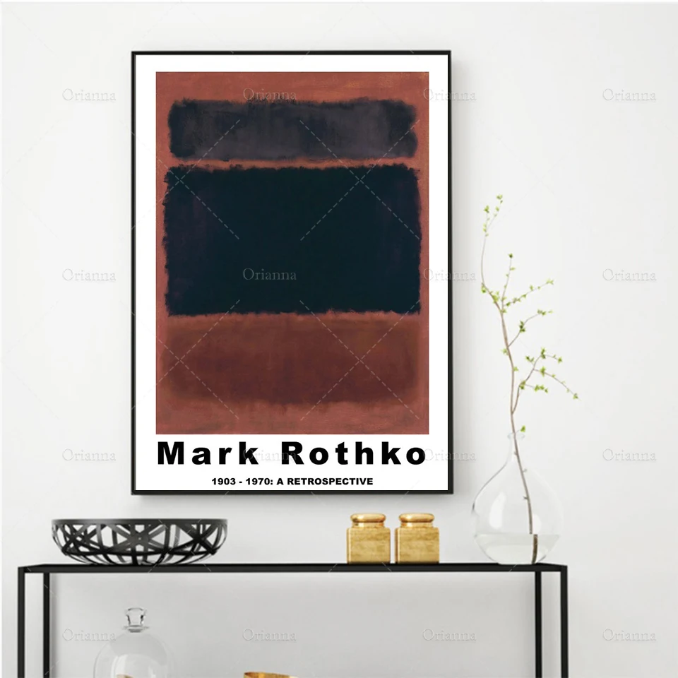 

Mark Rothko Exhibition Poster, Abstract Print, Abstract Art, Dark Brown, Trendy Modern Artwork - Wall Art Poster Print Prints