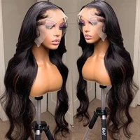 180 13x6 hd transparent lace front human hair wig body wave lace frontal wig pre plucked with baby hair brazilian remy hair wig