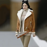 in stock 16 scale female figure clothes accessory lambskin jacket clothes model for 12 inches action figure body