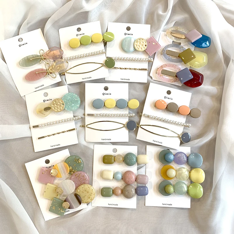 Новые Модные Красочные заколки для волос маленьких девочек простые элегантные