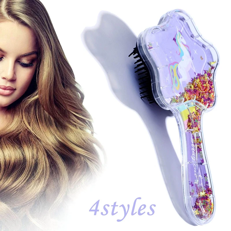Щетка для волос с мультяшным единорогом девочек Расческа воздушной подушкой в