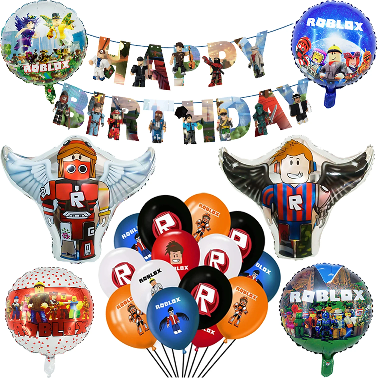 Фольгированные воздушные шары Robloxs модель робота на день рождения детские