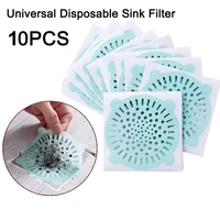 10pcs disposable hair proof floor drain hair strainer stopper filter sticker anti blocking cover kitchen bathroom hair cleaning
