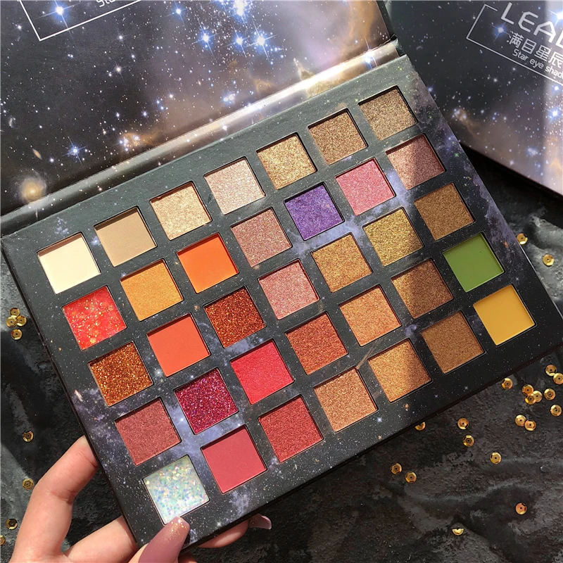 35 Color Diamond Holographic Eyeshadow Palette Shimmer Matte Creamy Metallic EyeShadow Pallete Glitter Pigmented Makeup Palette