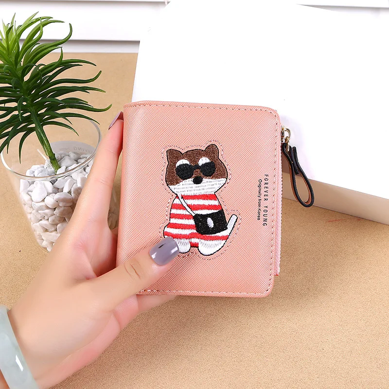 

Girls Coin Purse with Zipper Women Short Wallets Leather Card Holder Female Cartoon Money Bag for Ladies Handbags monedero mujer