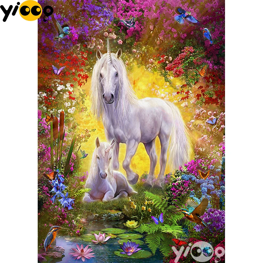 

Full Square/Round Diamond Embroidery Unicorn Family 5D Diamond Painting Rhinestone Mosaic Home Decor Gift AX3138